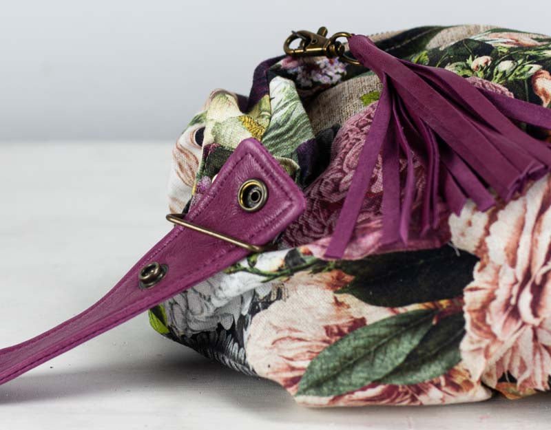 Kallia mini bag - Floral canvas and leather - milloobags
