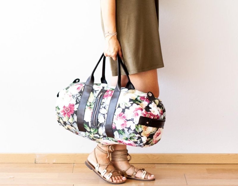 Printed Canvas Weekender Bag