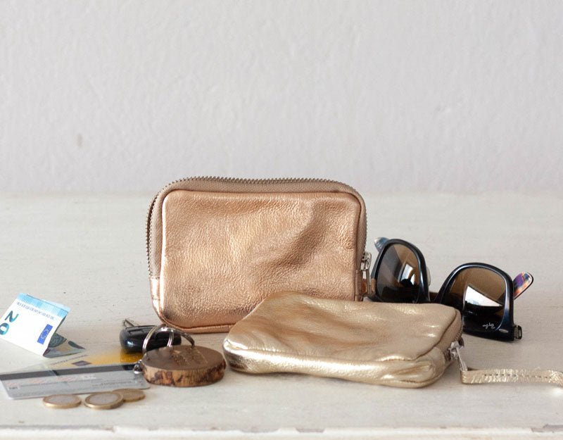 Myrto wallet - Silver or Gold coated leather - milloobags