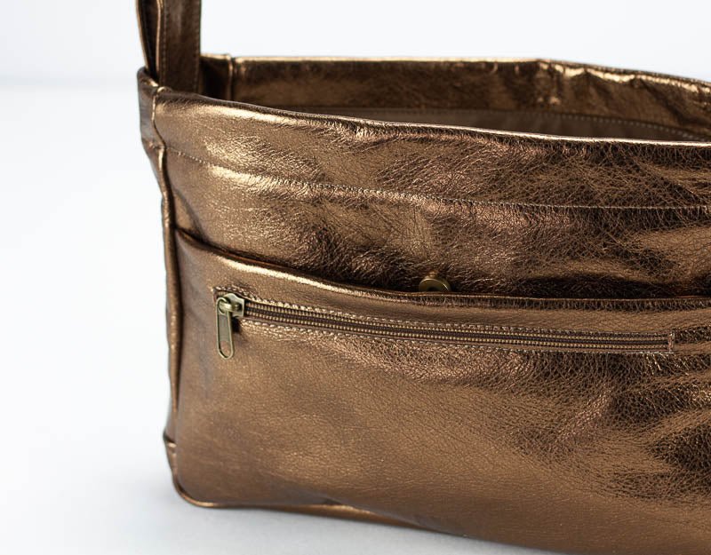 Purse Insert - Bronze, Gold or Silver leather - milloobags