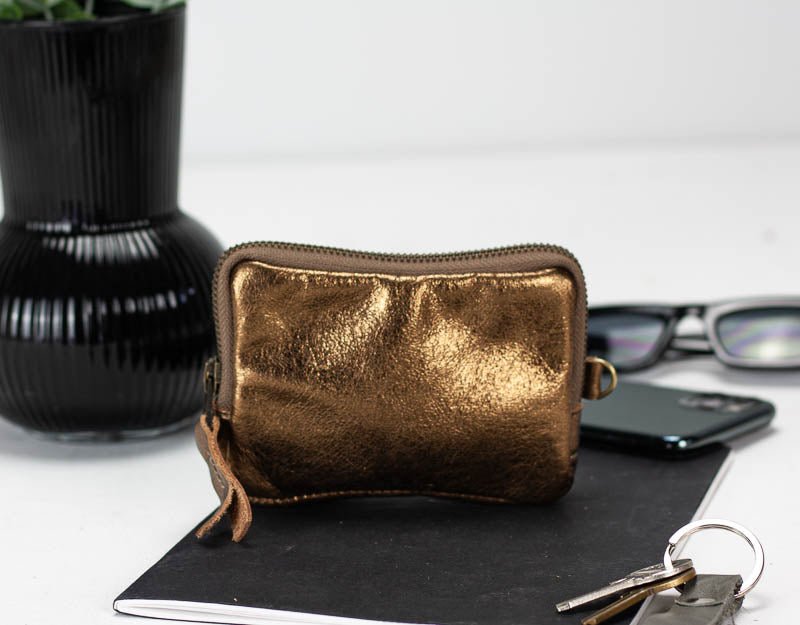 Myrto wallet - Bronze, Silver or Gold coated leather - milloobags