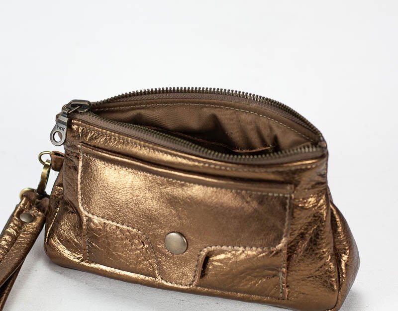Thalia wallet - Silver, Bronze or Rose gold leather - milloobags