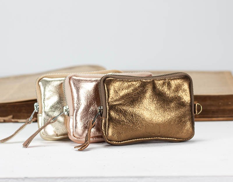 Myrto wallet - Bronze, Silver or Gold coated leather - milloobags