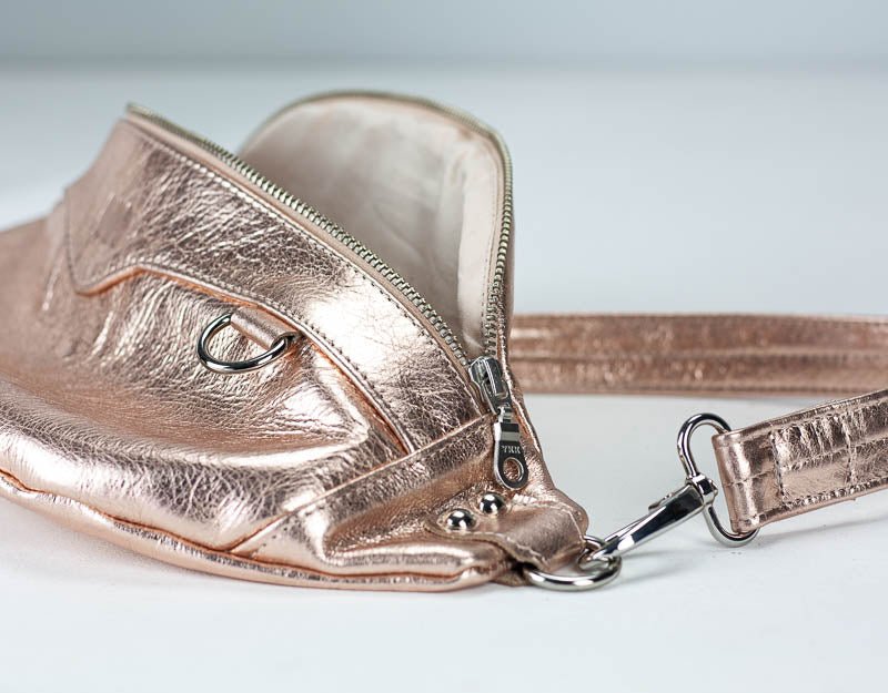 Haris fanny pack - Bronze, Gold or Silver coated leather - milloobags