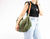 Kallia crossbody bag - Green canvas and brown leather - milloobags