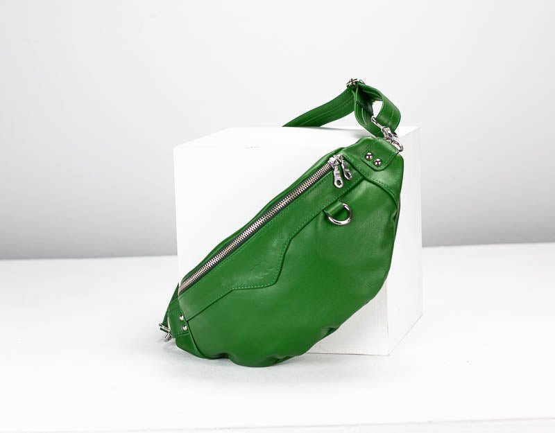 Haris fanny pack - Grass green leather - milloobags
