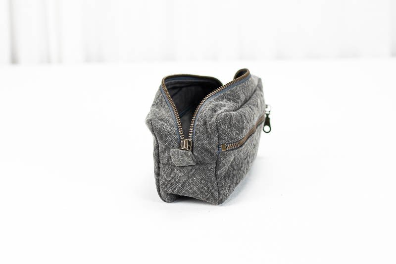 Brick case - Grey stonewashed cotton canvas - milloobags