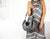 Kallia mini bag - Grey canvas and black leather - milloobags