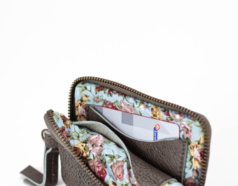 Myrto wallet - Grey leather - milloobags