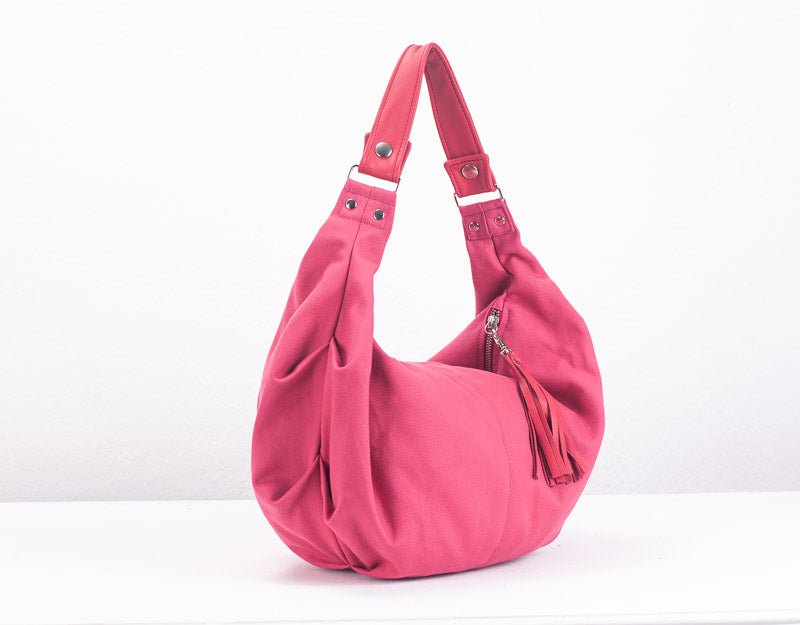 Kallia mini bag - Pink canvas and leather - milloobags