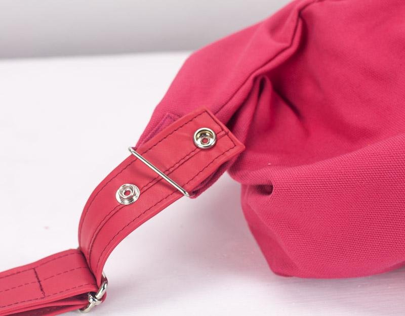 Kallia crossbody bag - Pink canvas and leather
