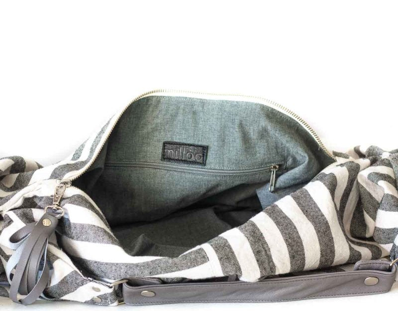 Kallia bag - Striped canvas and leather - milloobags