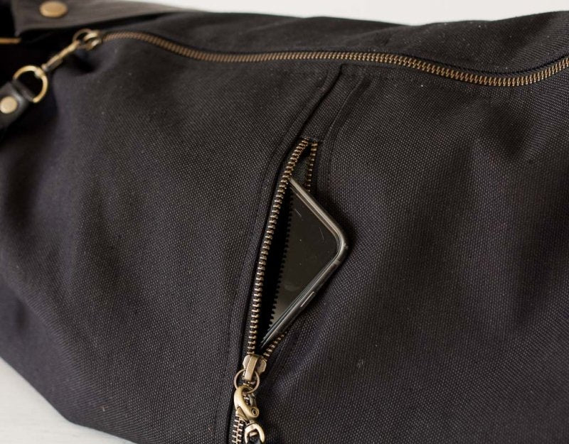 Kallia crossbody bag - Black canvas and black leather - milloobags