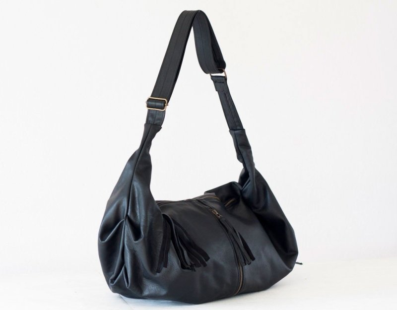 Kallia crossbody bag - Black leather - milloobags