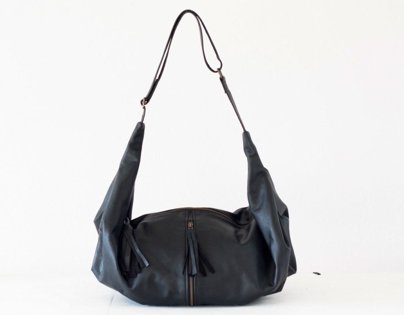 Kallia crossbody bag - Black leather