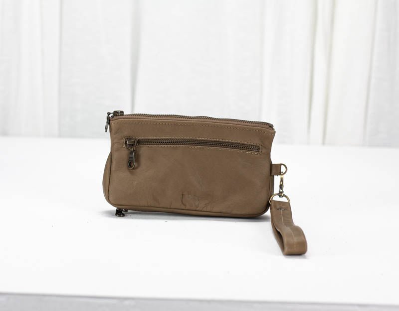 Thalia wallet - Khaki brown leather - milloobags