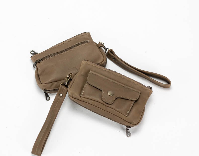 Thalia wallet - Khaki brown leather - milloobags