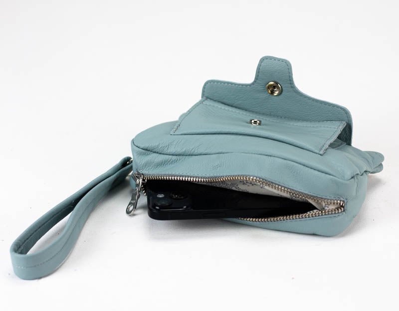 Thalia wallet - Light blue leather - milloobags