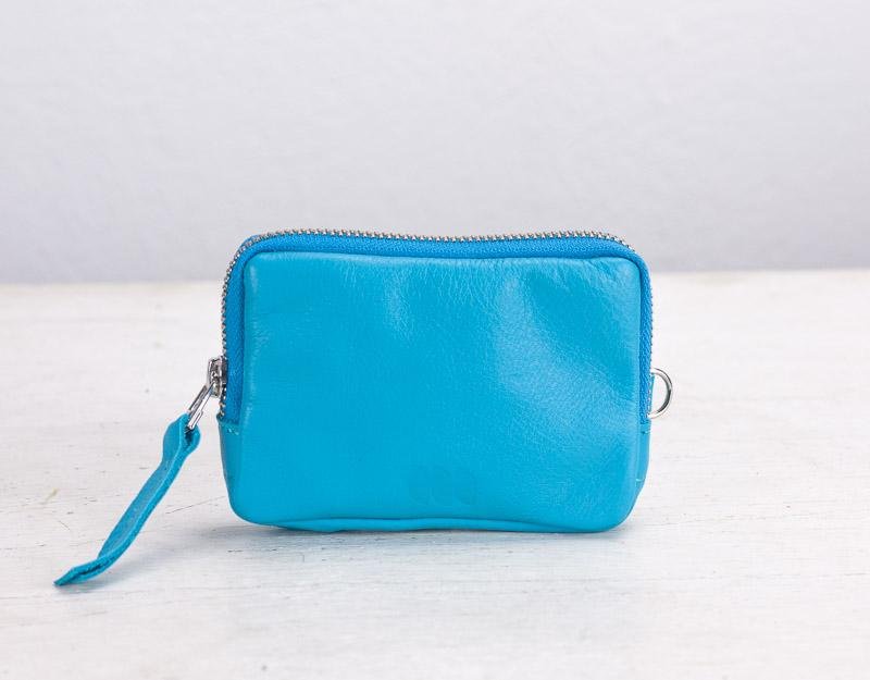 Myrto wallet - Light blue leather