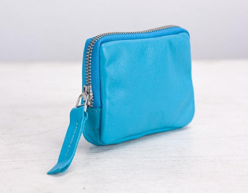Myrto wallet - Light blue leather