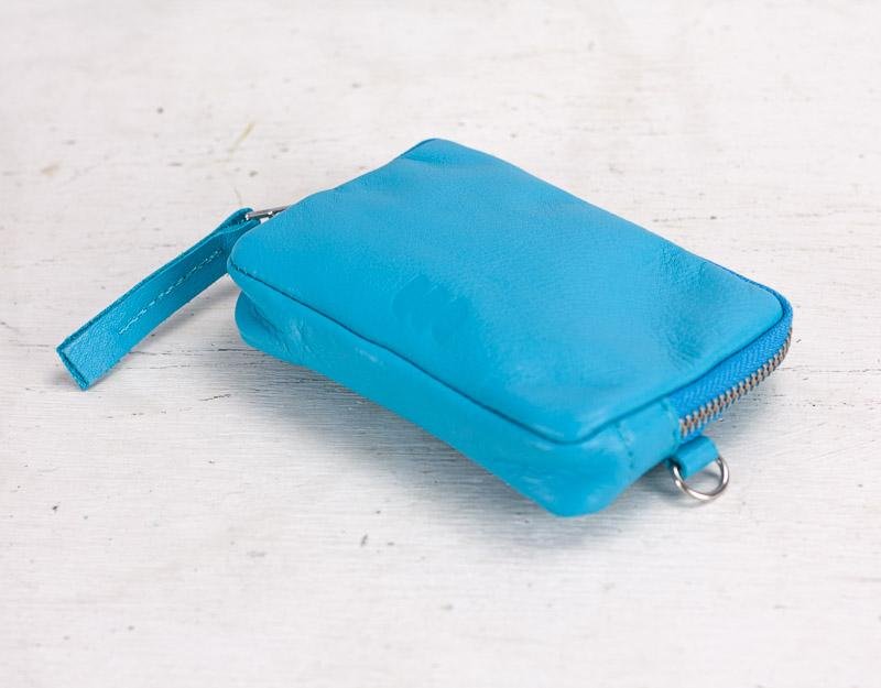 Myrto wallet - Light blue leather