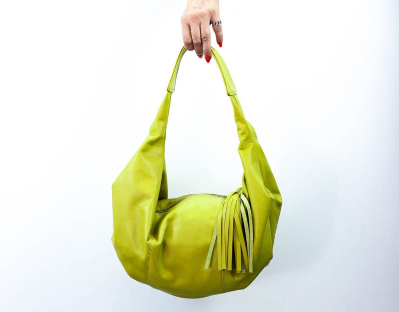 Kallia mini bag - Lime green leather - milloobags