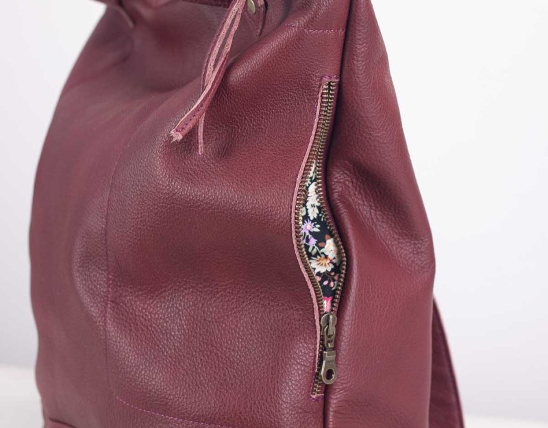 Minos backpack - Burgundy leather - milloobags