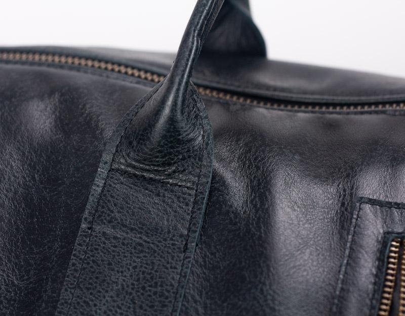 Nestor duffel bag - Black leather - milloobags