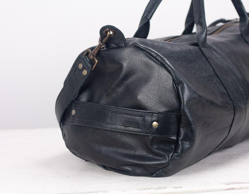 Nestor duffel bag - Black leather - milloobags