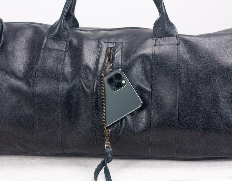 Nestor duffel bag - Black leather - milloobags