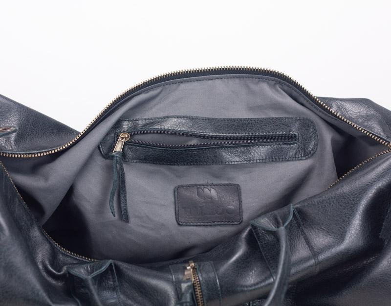 Nestor duffel bag - Black leather - milloobags