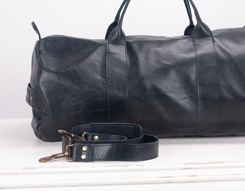Nestor duffel bag - Black leather - milloobags