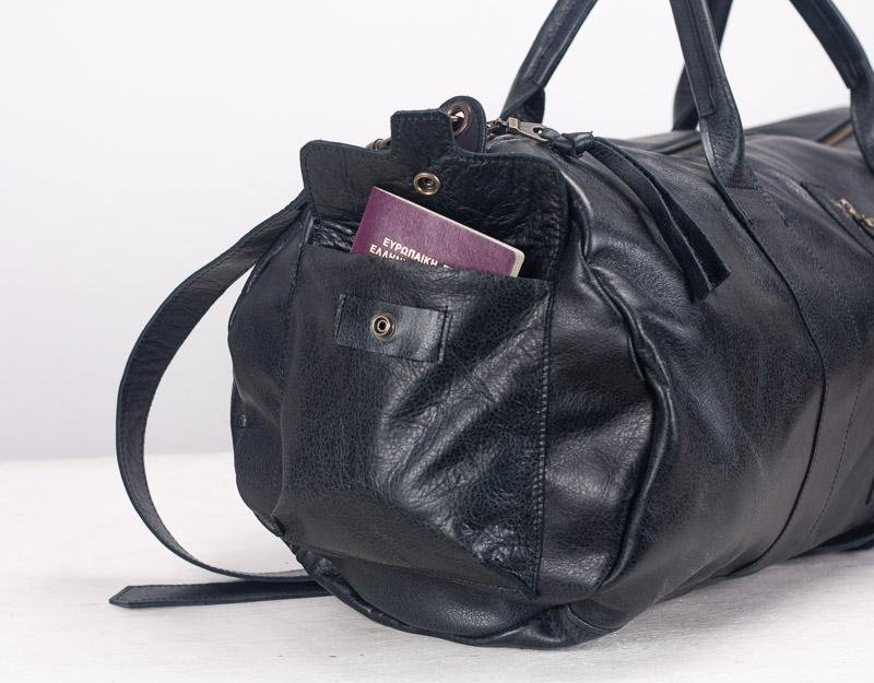 Nestor duffel bag - Black leather - milloobags