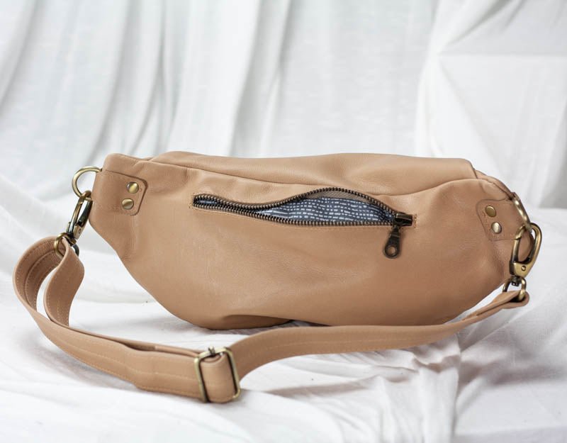 Haris fanny pack - Nude beige leather - milloobags