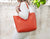 Calisto tote bag - Orange pebbled leather - milloobags