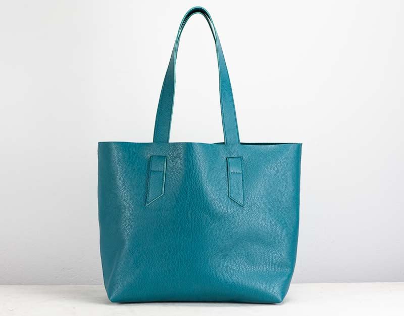 Calisto tote bag - Petrol blue pebbled leather - milloobags