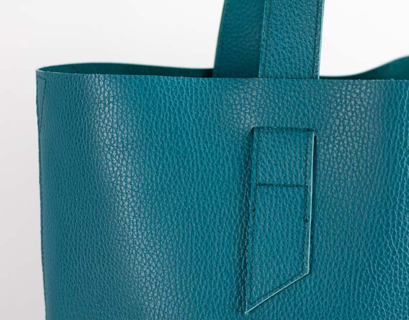 Calisto tote bag - Petrol blue pebbled leather - milloobags