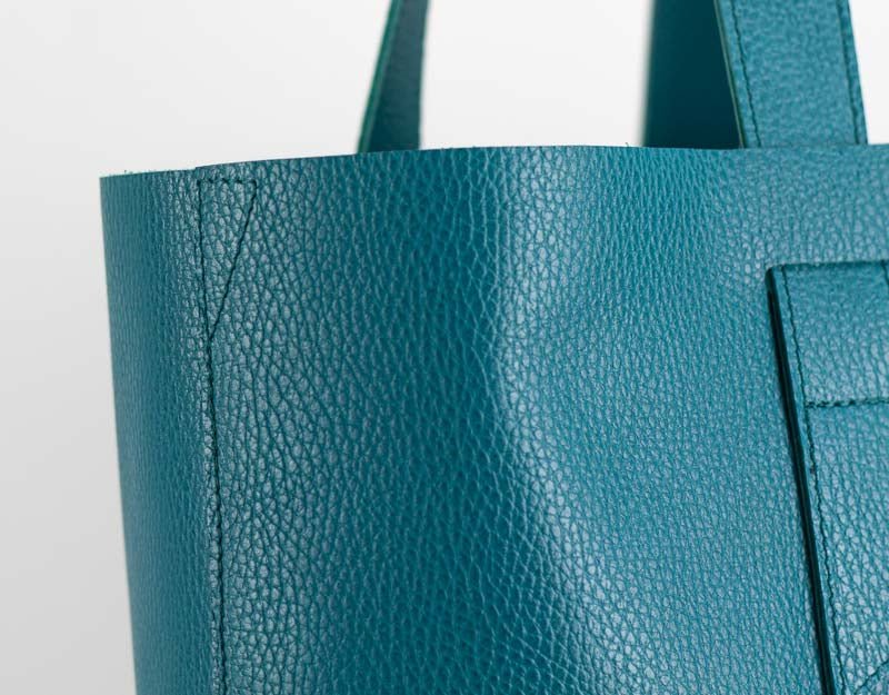 Calisto tote bag - Petrol blue pebbled leather - milloobags