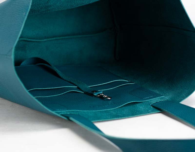 Calisto tote bag - Petrol blue pebbled leather - milloobags