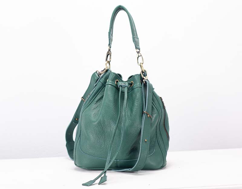 Danae bag - Petrol green pebbled leather - milloobags