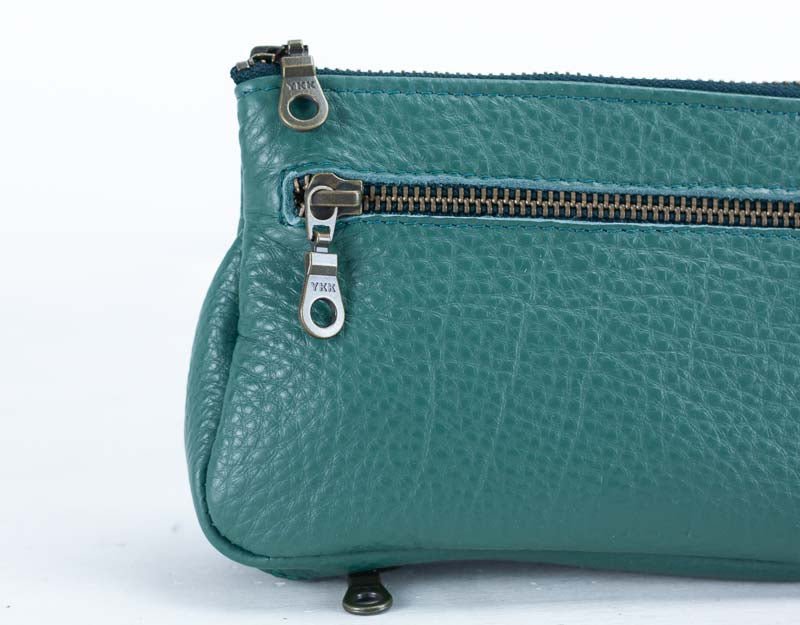 Thalia wallet - Petrol green leather - milloobags