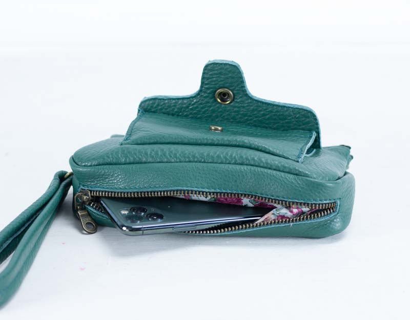 Thalia wallet - Petrol green leather - milloobags