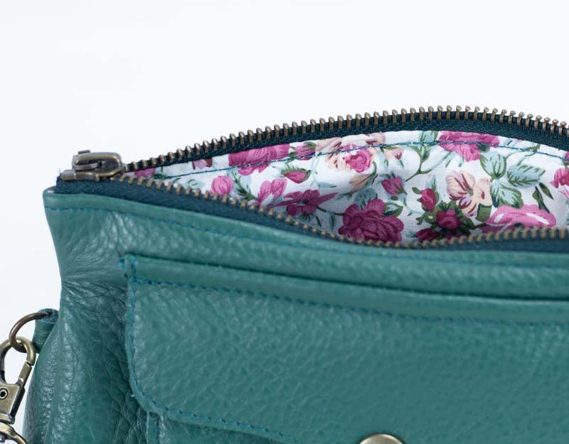 Thalia wallet - Petrol green leather - milloobags