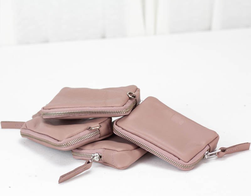 Myrto wallet - Sandy pink leather - milloobags