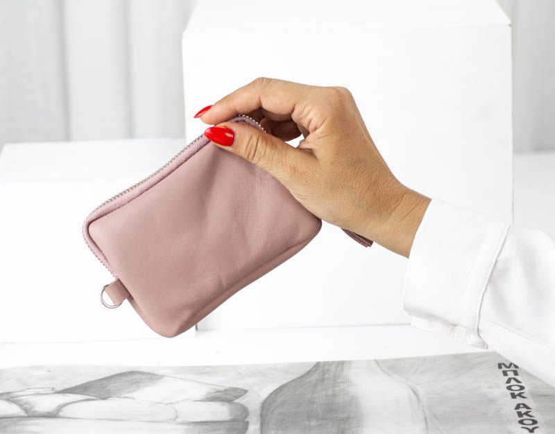 Myrto wallet - Sandy pink leather - milloobags