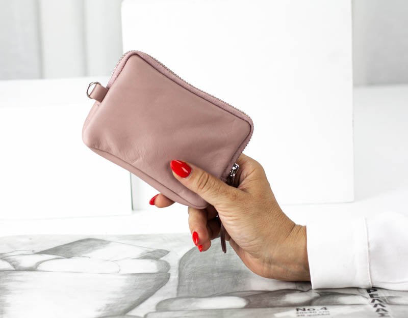 Myrto wallet - Sandy pink leather - milloobags