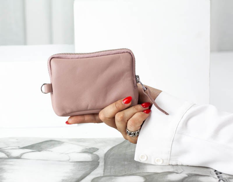 Myrto wallet - Sandy pink leather - milloobags