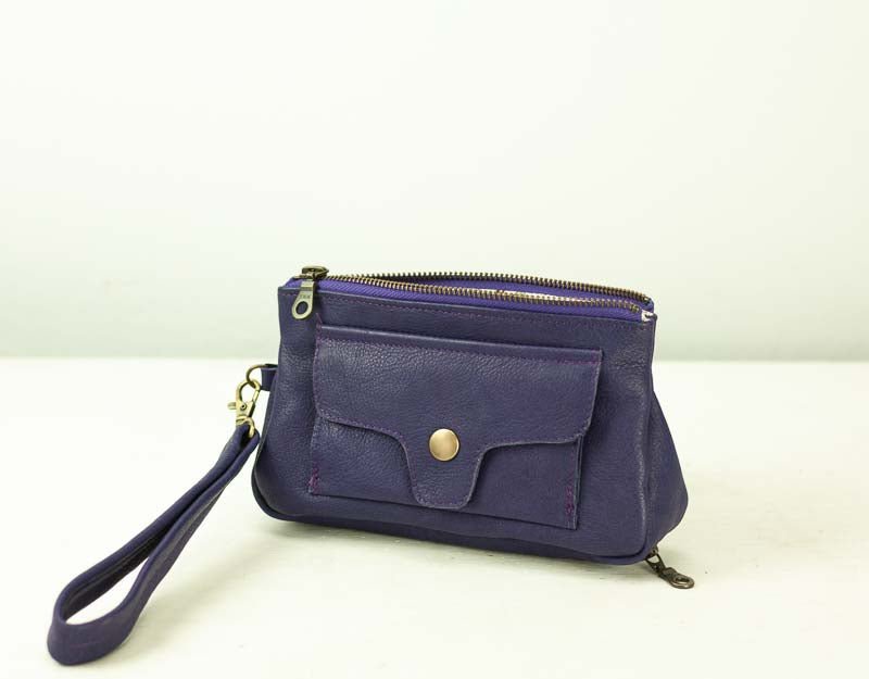 Thalia wallet - Indigo purple leather - milloobags