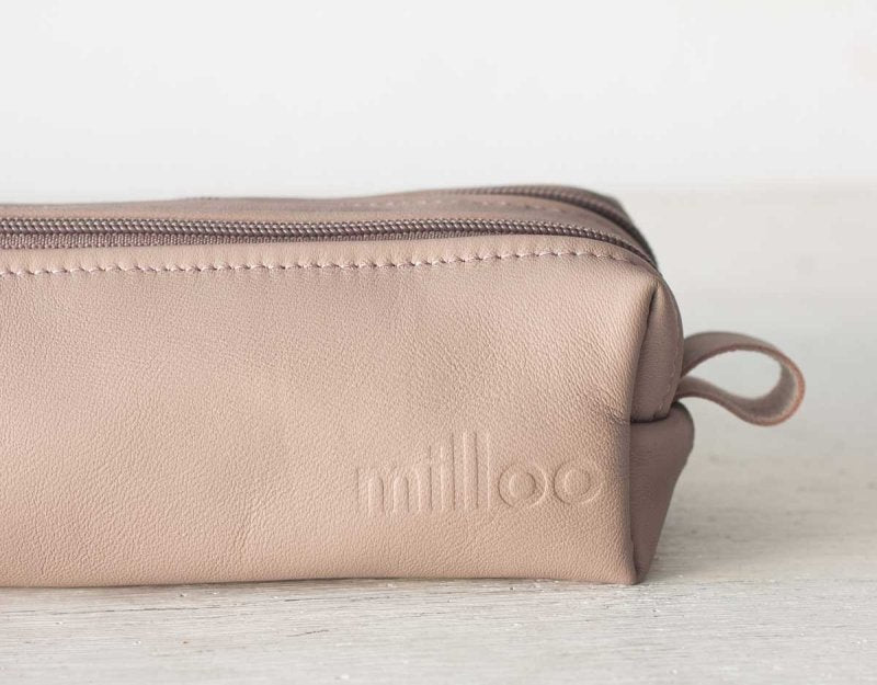 Rec Double case - Beige pink leather - milloobags