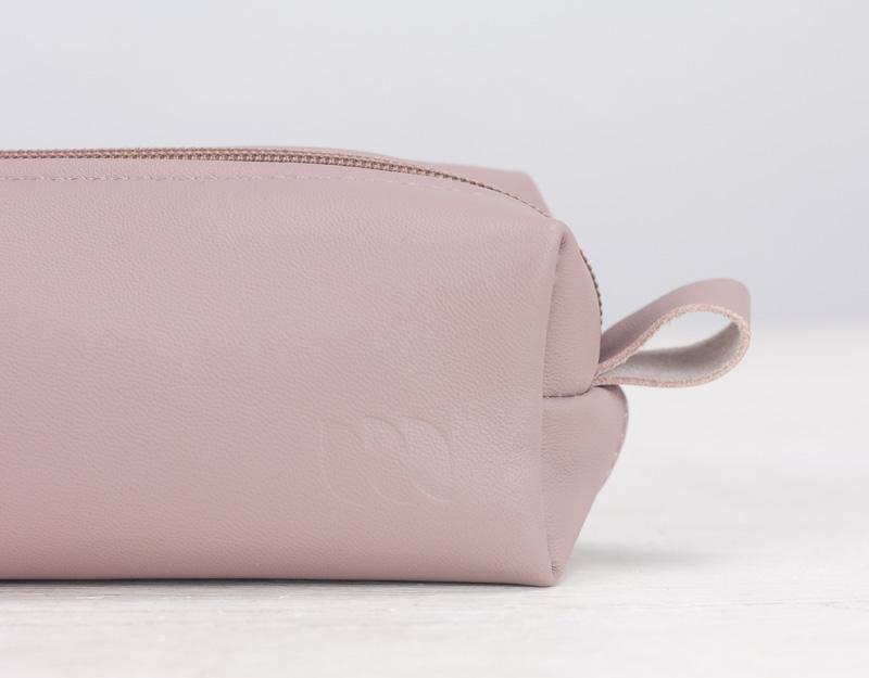 Leather Pencil Bag - Small Pink Metallic – iszi ONLINE